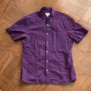 Brooks Brothers Blue and Red Striped Shirt Size Large